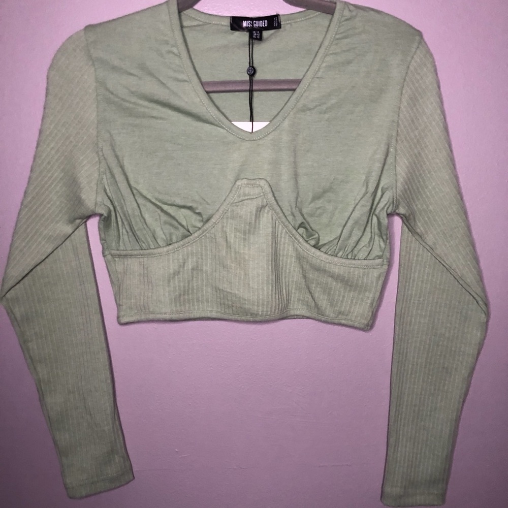 NWT Missguided Corset Crop Sweater - Picture 2 of 5